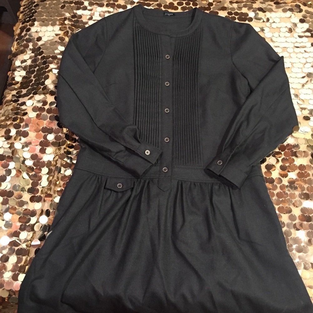 J. Crew drop waist chambury dress dark grey